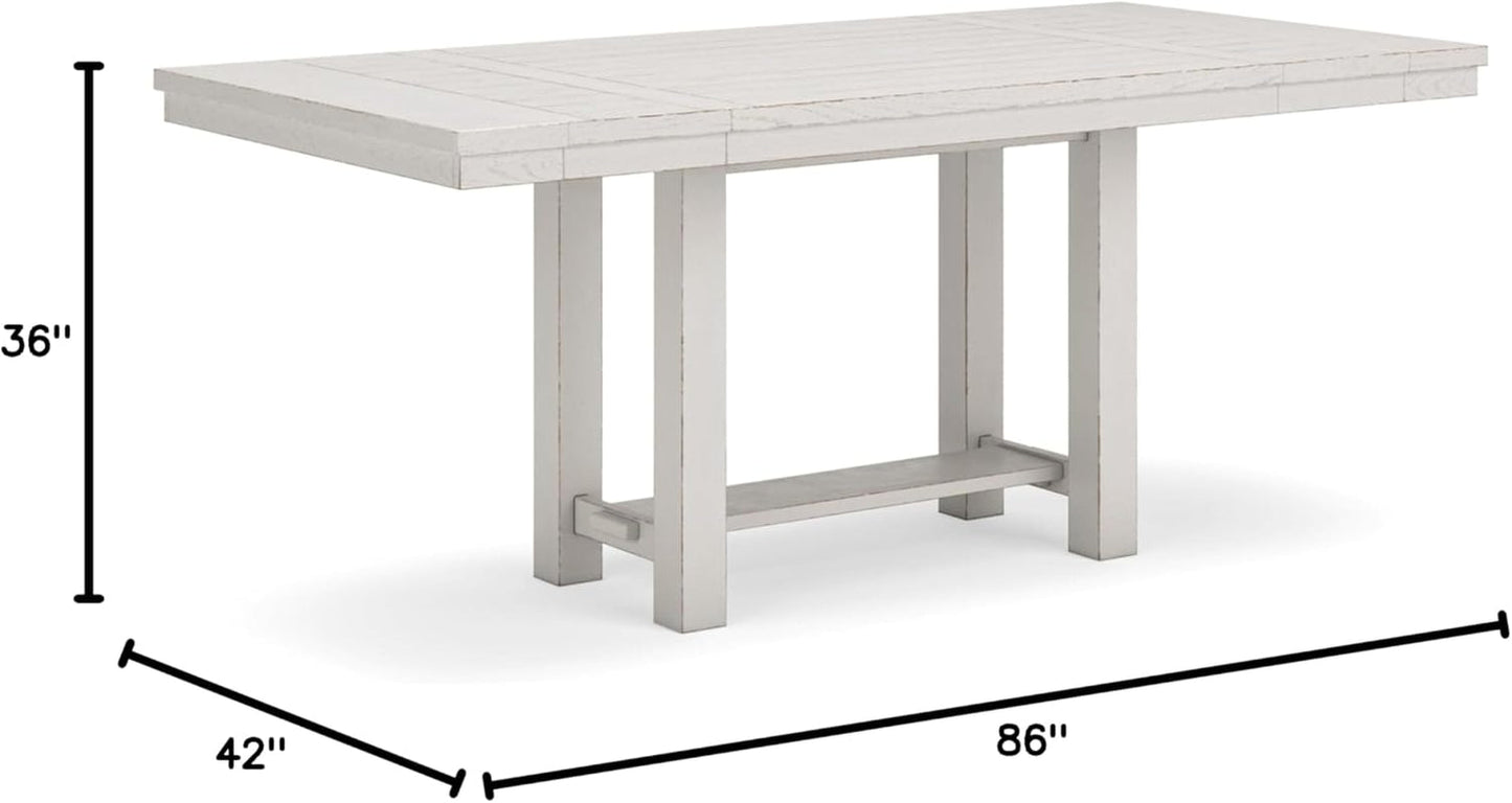 Robbinsdale Counter Height Dining Extension Table, 42" W X 86" D X 36" H, White