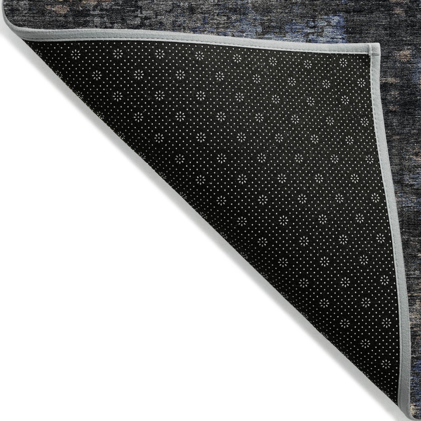 3' X 5' Charcoal Gray And Silver Abstract Washable Indoor Outdoor Area Rug