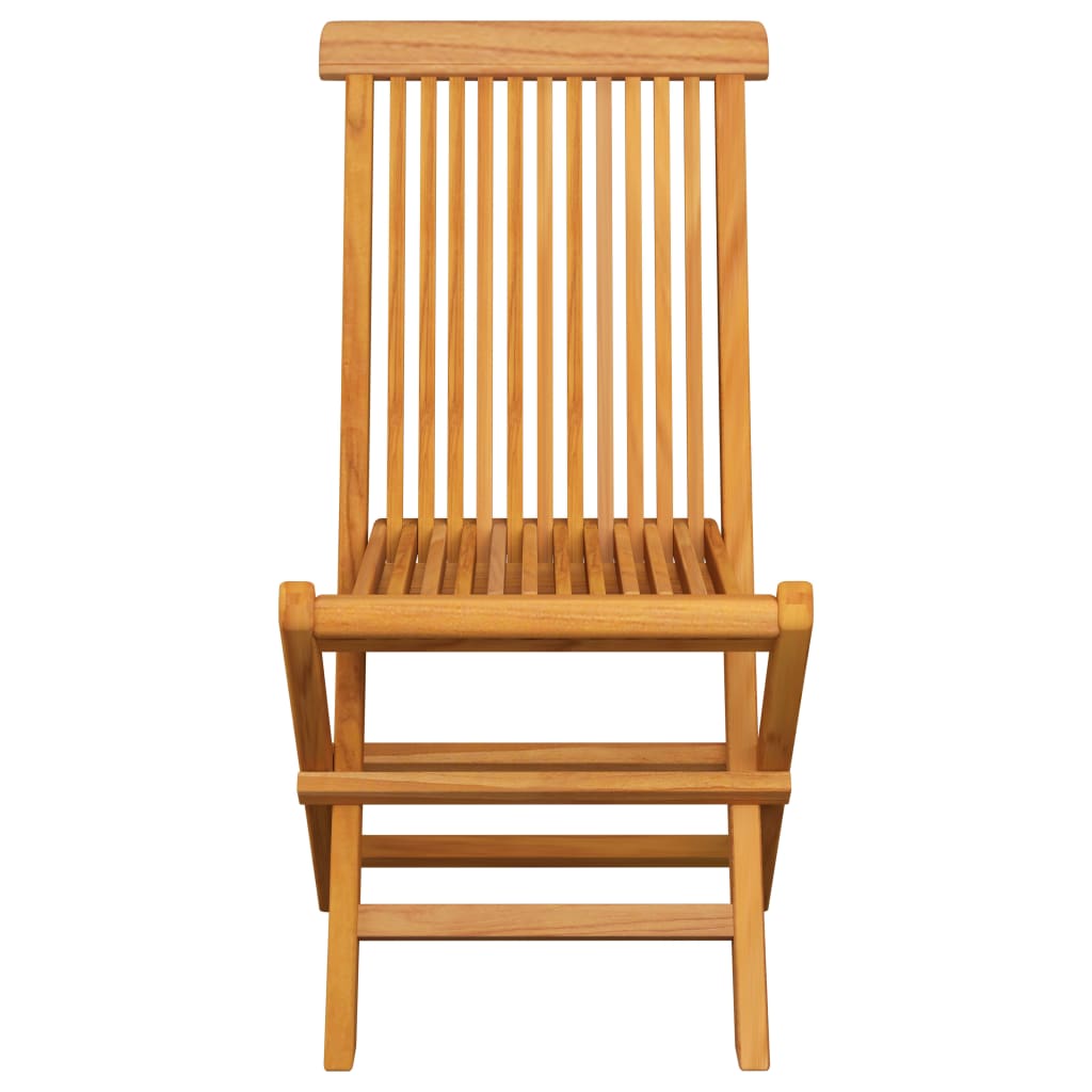 vidaXL Patio Chairs Outdoor Bistro Folding Chair with Cushions Solid Wood Teak