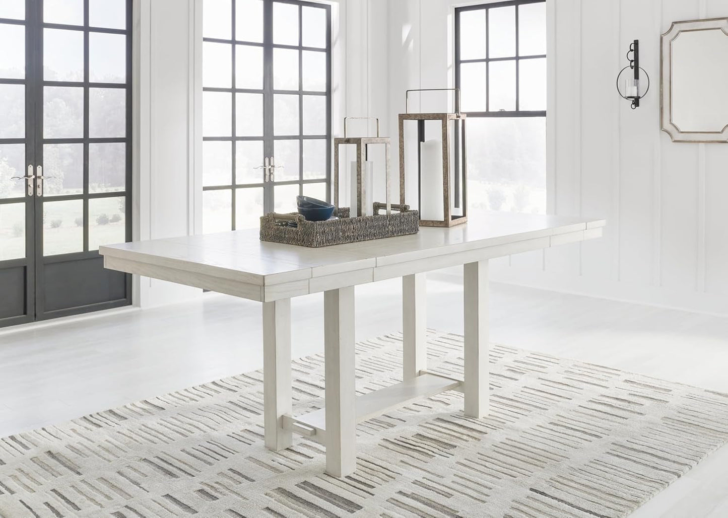 Robbinsdale Counter Height Dining Extension Table, 42" W X 86" D X 36" H, White